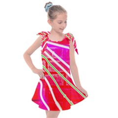 Pop Art Neon Wall Kids  Tie Up Tunic Dress by essentialimage365