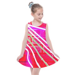 Pop Art Neon Wall Kids  Summer Dress by essentialimage365