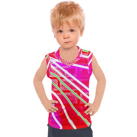 Pop Art Neon Wall Kids  Sport Tank Top by essentialimage365