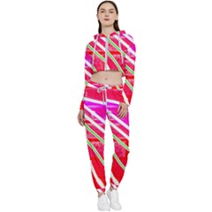 Pop Art Neon Wall Cropped Zip Up Lounge Set by essentialimage365