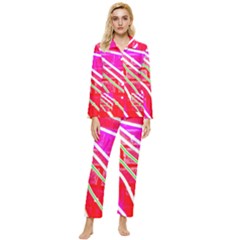 Pop Art Neon Wall Womens  Long Sleeve Pocket Pajamas Set by essentialimage365