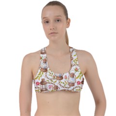 Latterns Pattern Criss Cross Racerback Sports Bra