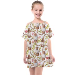 Latterns Pattern Kids  One Piece Chiffon Dress by designsbymallika