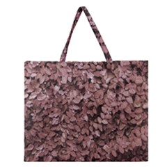 Red Leaves Photo Pattern Zipper Large Tote Bag by dflcprintsclothing