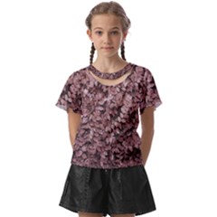 Red Leaves Photo Pattern Kids  Front Cut Tee by dflcprintsclothing