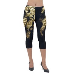 Bud Gilt  Lightweight Velour Capri Leggings  by MRNStudios