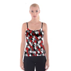 Abstract Paint Splashes, Mixed Colors, Black, Red, White Spaghetti Strap Top by Casemiro