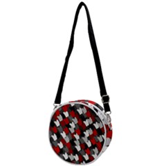 Abstract Paint Splashes, Mixed Colors, Black, Red, White Crossbody Circle Bag