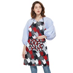 Abstract Paint Splashes, Mixed Colors, Black, Red, White Pocket Apron by Casemiro