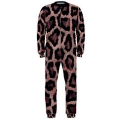 Realistic Leopard Fur Pattern, Brown, Black Spots Onepiece Jumpsuit (men)  by Casemiro