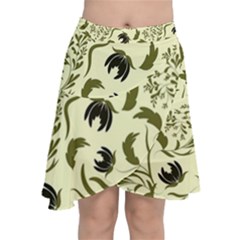 Folk flowers art pattern Floral abstract surface design  Seamless pattern Chiffon Wrap Front Skirt