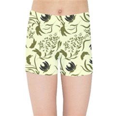 Folk flowers art pattern Floral abstract surface design  Seamless pattern Kids  Sports Shorts