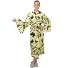 Folk flowers art pattern Floral abstract surface design  Seamless pattern Maxi Velour Kimono