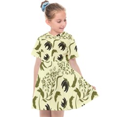 Folk flowers art pattern Floral abstract surface design  Seamless pattern Kids  Sailor Dress