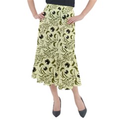 Folk flowers art pattern Floral abstract surface design  Seamless pattern Midi Mermaid Skirt