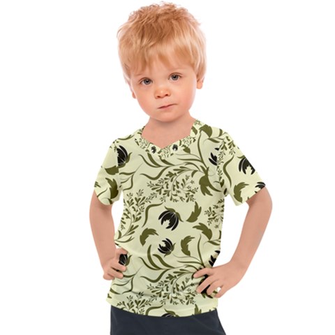 Folk Flowers Art Pattern Floral Abstract Surface Design  Seamless Pattern Kids  Sports Tee by Eskimos