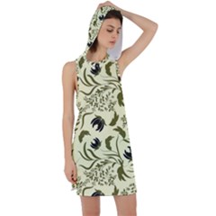 Folk flowers art pattern Floral abstract surface design  Seamless pattern Racer Back Hoodie Dress