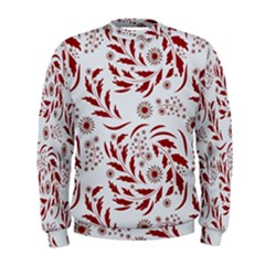 Folk Flowers Art Pattern Floral Abstract Surface Design  Seamless Pattern Men s Sweatshirt by Eskimos