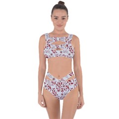 Folk Flowers Art Pattern Floral Abstract Surface Design  Seamless Pattern Bandaged Up Bikini Set  by Eskimos