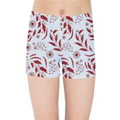 Folk Flowers Art Pattern Floral Abstract Surface Design  Seamless Pattern Kids  Sports Shorts