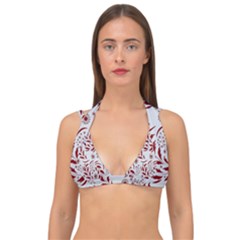 Folk Flowers Art Pattern Floral Abstract Surface Design  Seamless Pattern Double Strap Halter Bikini Top by Eskimos