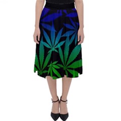 Weed Rainbow, Ganja Leafs Pattern In Colors, 420 Marihujana Theme Classic Midi Skirt by Casemiro