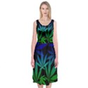 Weed Rainbow, Ganja leafs pattern in colors, 420 marihujana theme Midi Sleeveless Dress View1