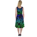 Weed Rainbow, Ganja leafs pattern in colors, 420 marihujana theme Midi Sleeveless Dress View2