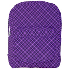 Purple, Black And Yellow Color Plaid, Retro Tartan Pattern Full Print Backpack