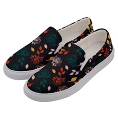 Rose Floral Men s Canvas Slip Ons by tmsartbazaar