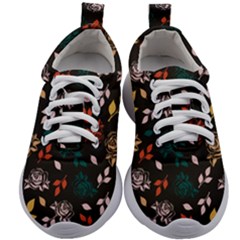 Rose Floral Kids Athletic Shoes by tmsartbazaar