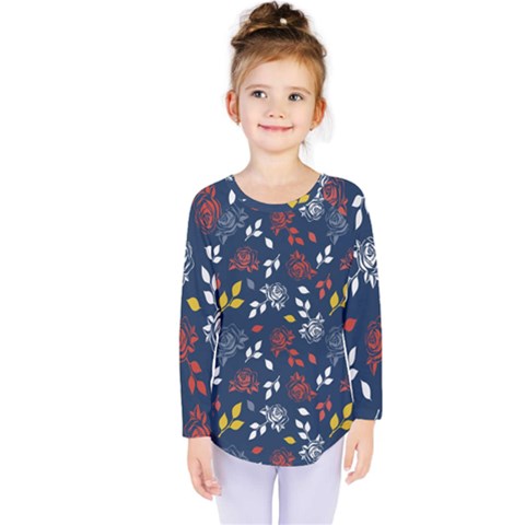 Beautiful Rose Kids  Long Sleeve Tee by tmsartbazaar