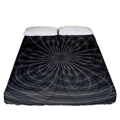 Abstract Spirals, Spiral Abstraction, Gray Color, Graphite Fitted Sheet (queen Size) by Casemiro
