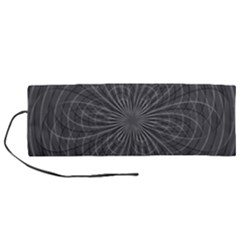 Abstract Spirals, Spiral Abstraction, Gray Color, Graphite Roll Up Canvas Pencil Holder (m) by Casemiro