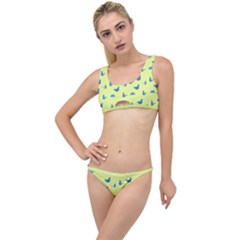 Blue Butterflies At Lemon Yellow, Nature Themed Pattern The Little Details Bikini Set by Casemiro