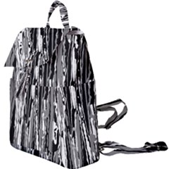 Black And White Abstract Linear Print Buckle Everyday Backpack by dflcprintsclothing