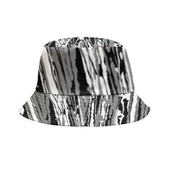 Black And White Abstract Linear Print Inside Out Bucket Hat by dflcprintsclothing