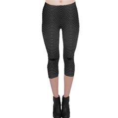 Black And White Kinetic Design Pattern Capri Leggings  by dflcprintsclothing