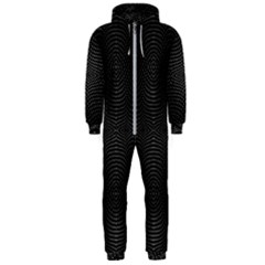 Black And White Kinetic Design Pattern Hooded Jumpsuit (men)  by dflcprintsclothing