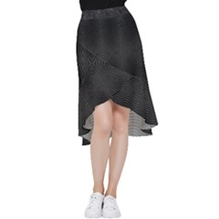 Black And White Kinetic Design Pattern Frill Hi Low Chiffon Skirt by dflcprintsclothing