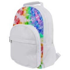 Tie Die Look Rainbow Pattern Rounded Multi Pocket Backpack by myblueskye777
