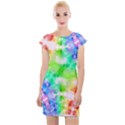 Tie Die Look Rainbow Pattern Cap Sleeve Bodycon Dress View1