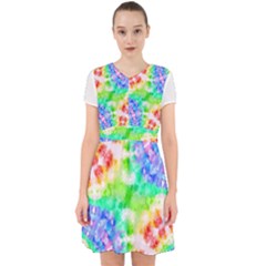 Tie Die Look Rainbow Pattern Adorable In Chiffon Dress by myblueskye777