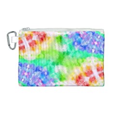 Tie Die Look Rainbow Pattern Canvas Cosmetic Bag (large) by myblueskye777