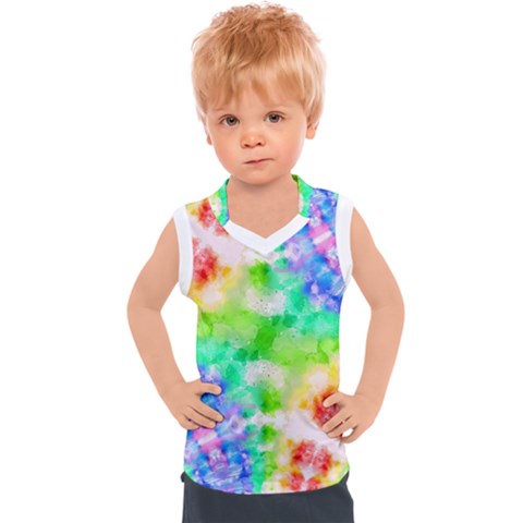 Tie Die Look Rainbow Pattern Kids  Sport Tank Top by myblueskye777