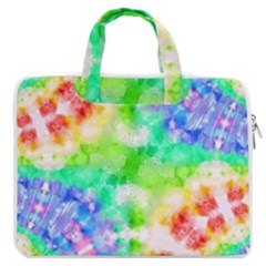 Tie Die Look Rainbow Pattern Macbook Pro Double Pocket Laptop Bag (large) by myblueskye777