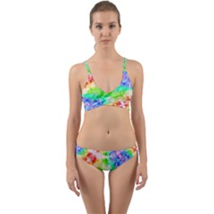 Fpd Batik Rainbow Pattern Wrap Around Bikini Set by myblueskye777