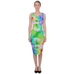 Fpd Batik Rainbow Pattern Sleeveless Pencil Dress