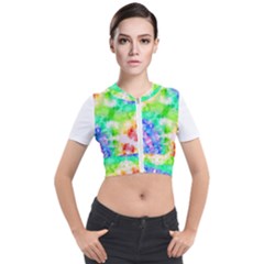 Fpd Batik Rainbow Pattern Short Sleeve Cropped Jacket