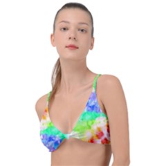 Fpd Batik Rainbow Pattern Knot Up Bikini Top by myblueskye777